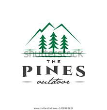 Outdoor Landscaping Logo Icon With Pine