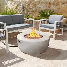 Round Concrete Gas Fire Pit Hf36501aa