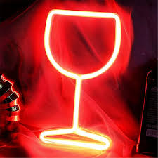 Wine Glass Led Neon Light Signs