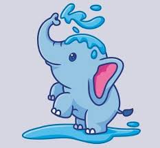 Cute Elephant Bathing Spray Water From