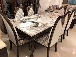 Glass 8 Seater Dining Table Set