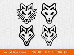 Svg Wolf Fox Head Clipart Tattoo Logo