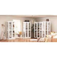 White Wood 2 Glass Door Accent Cabinet