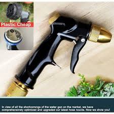 Esow Garden Hose Nozzle 100 Heavy Duty Metal Spray Gun With Full Brass Nozzle 4 Watering Patterns Watering Nozzle High Pressure Pistol Grip