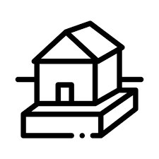 House On Foundation Icon Vector Outline