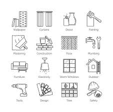 Thin Line Icons For House Design
