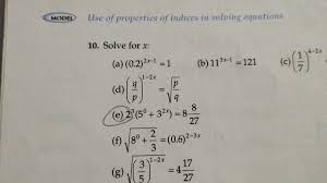 Indices In Solving Equations