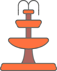 Two Tier Fountain Icon In Orange And