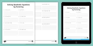 Factor Quadratics Worksheet Resource