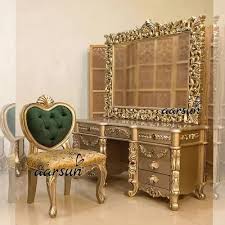 Wooden Royal Handmade Dresser With Chair