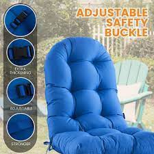 Patio Chair Cushion For Adirondack High Back Tufted Seat Chair Cushion Outdoor 48 In X 21 In X 4 In Blue