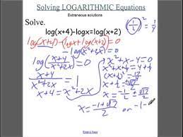 Log Equations With Extraneous Solutions