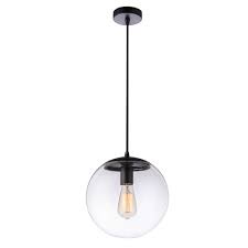 Black Sfera Glass Pendant Light