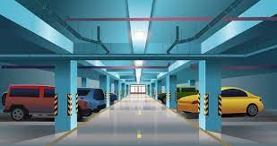 Underground Parking With Cars Basement