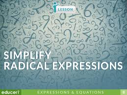 Simplify Radical Expressions Lesson Plans