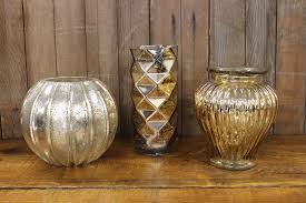 Gold Mercury Glass Vases L Vintique