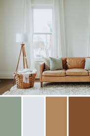 Serene Living Room With A Light Brown Sofa