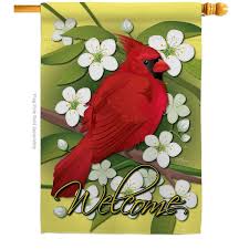 Breeze Decor Cardinal 2 Sided Vertical Flag Size 40 Inch X 28 Inch