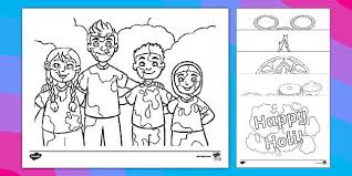 Holi Coloring Pages Holi Teaching