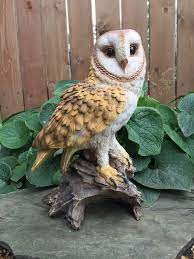 Buy Barn Owl Figurine On Tree Stump