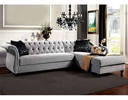 French Style Tufted Back Sectional Chaise