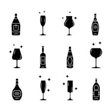 Drink Glassware Glyph Icons Set