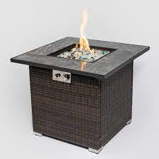 Urtr 30 In Brown Square Wicker Outdoor
