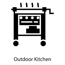 Outdoor Grill Icon Line Vector Design