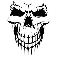 Skull Face Grin Vinyl Decal Horror
