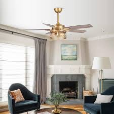 Gold Ceiling Fan With Remote Control