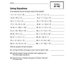 Using Equations Printable 5th 6th