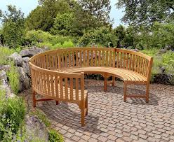 Marlow Teak 3 4 Curved Garden Bench