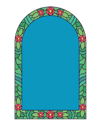 Stained Glass Flowers Vector Art Icons