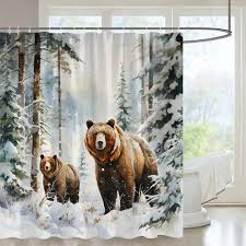 1pc Animal Shower Curtain Forest