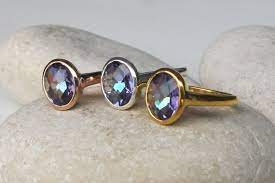 Oval Mystic Topaz Ring Colorful Neptune