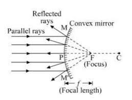 convex mirror diverges a parallel beam