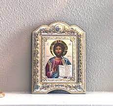 Christ Silver Plated Icon Unique