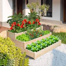 4 Ft 3 Tier Outdoor Wooden Garden Bed