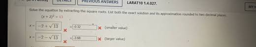 Equation By Extracting The Square Roots