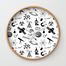 Symbols Of Science Wall Clock By Thin
