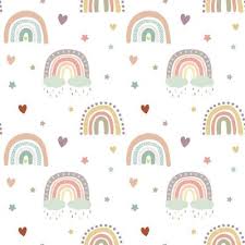 Kids Boho Pastel Rainbow Pattern With