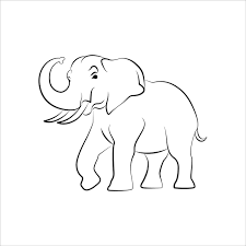 Elephant Line Art Logo Icon Design