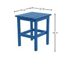 Blue Square Plastic Outdoor Side Table
