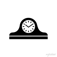 Vintage Mantel Desk Clock Flat Icon
