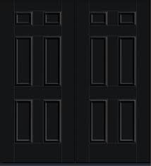 80 6 Panel Smooth Fiberglass Double Door