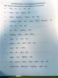 Equations And Stoichiometry Balancing