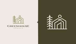 Wooden House Pine Tree Logo Template