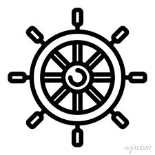 Adventure Ship Wheel Icon Outline