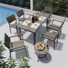 Aluminum Black Outdoor Patio Dining Set