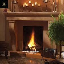 Square Luxury Sandstone Fireplaces At